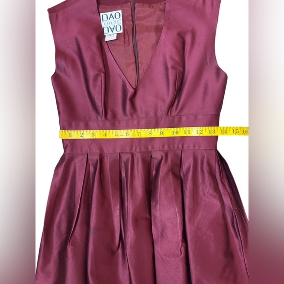 DAO CHLOE DAO Elegant Burgundy Sleeveless Dress With Side Pockets S 4. E74 - Picture 14 of 14